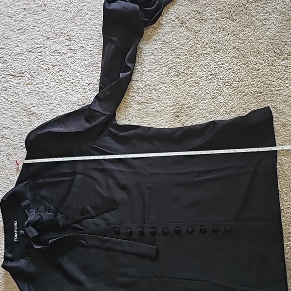 Italy Puff Sleeve Tie Neck Button Blouse - Picture 6 of 8